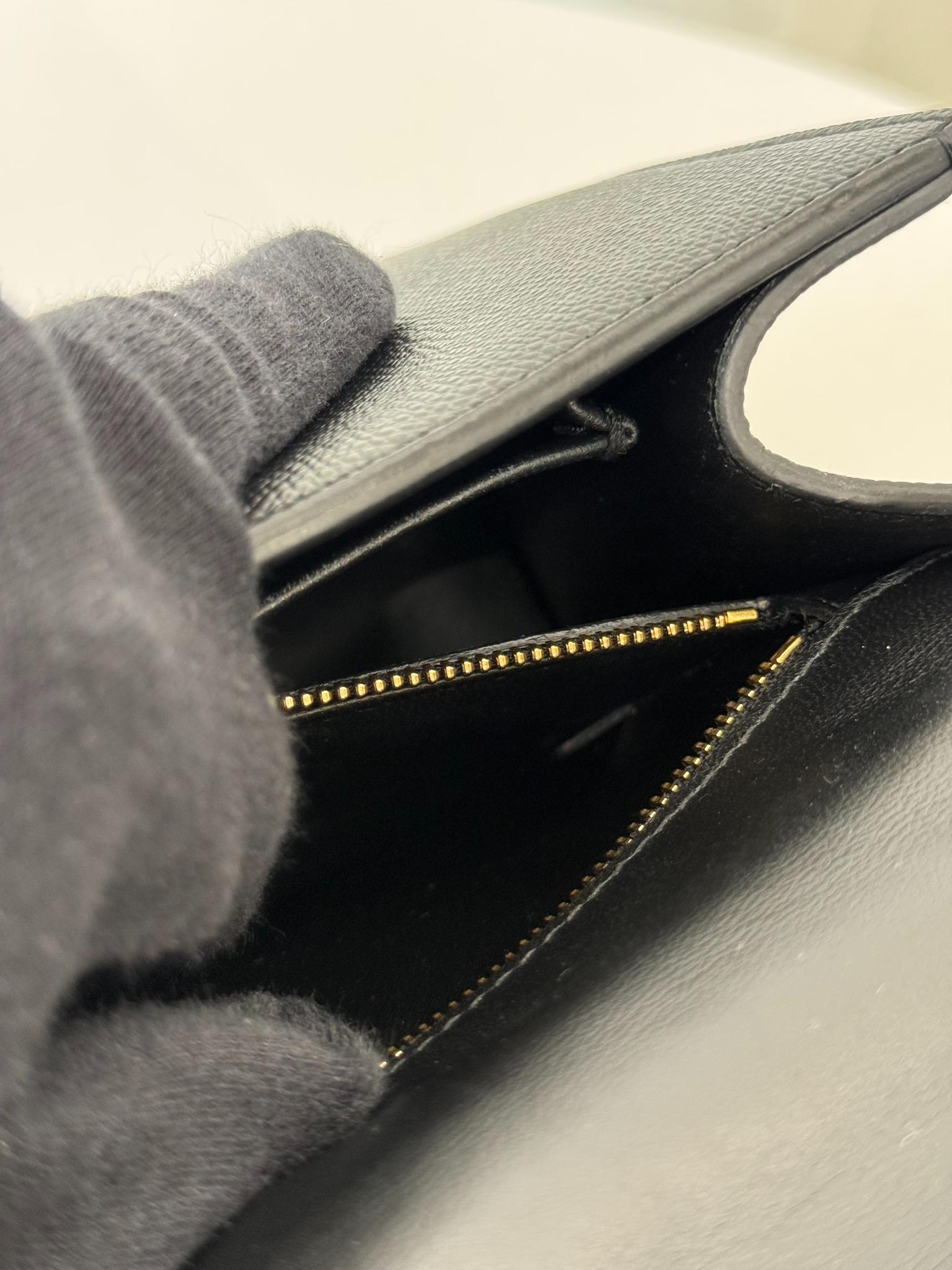 Christian Dior 30 Montaigne Black Grained Calfskin Leather Shoulder Bag