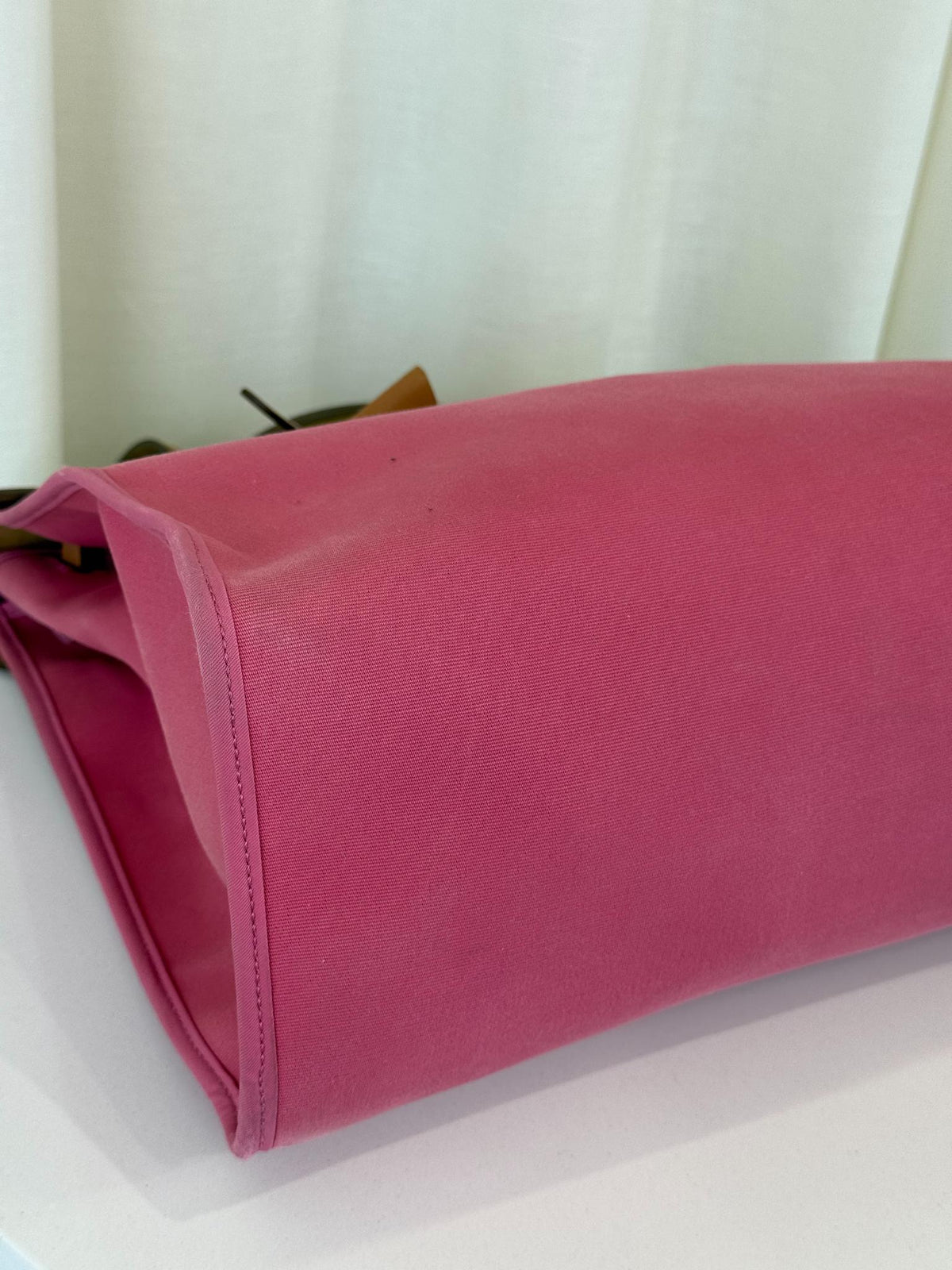 Hermès Herbag Zip 39 Rose Tyrien Canvas and Leather Bag