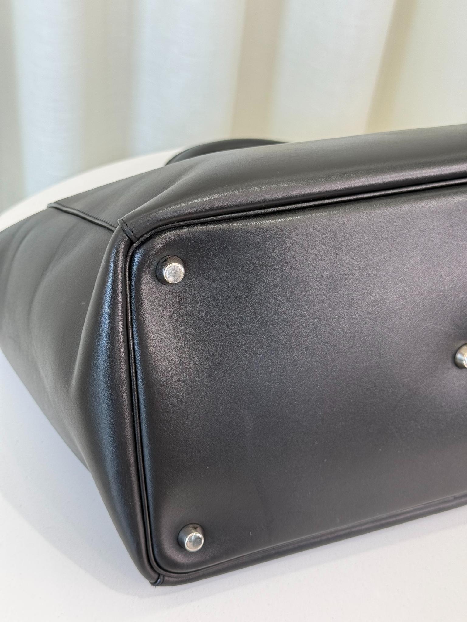 Christian Dior Diorissimo Black Smooth Calfskin Leather Large Tote