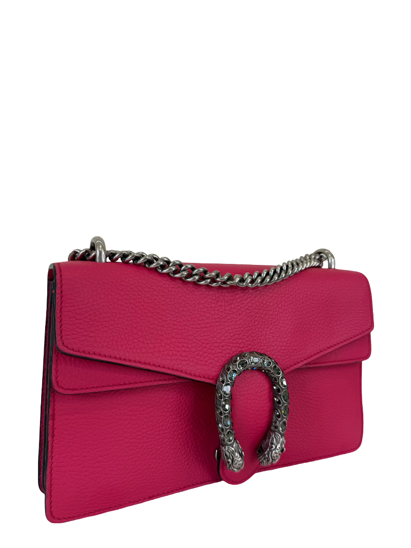Gucci Dionysus Small Pink Leather Crystal Shoulder Bag
