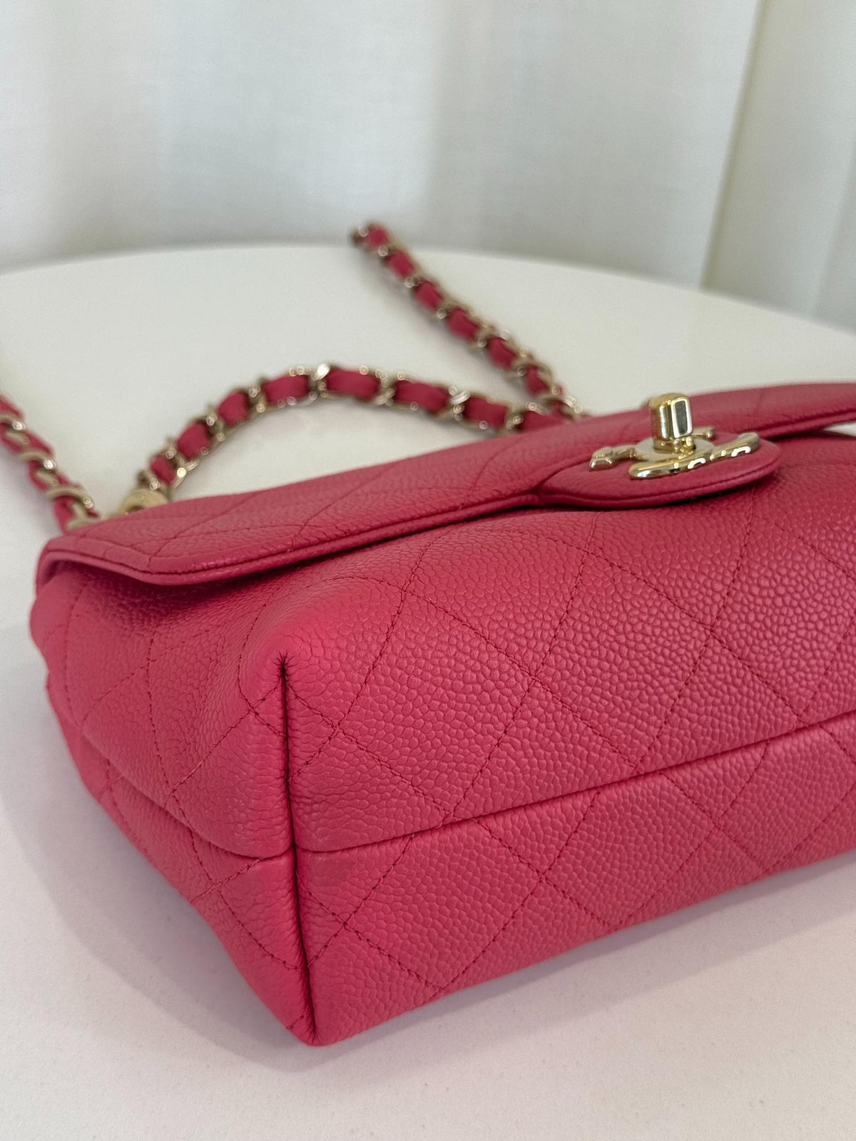 Chanel City Walk Pink Caviar Quilted Small Flap Bag