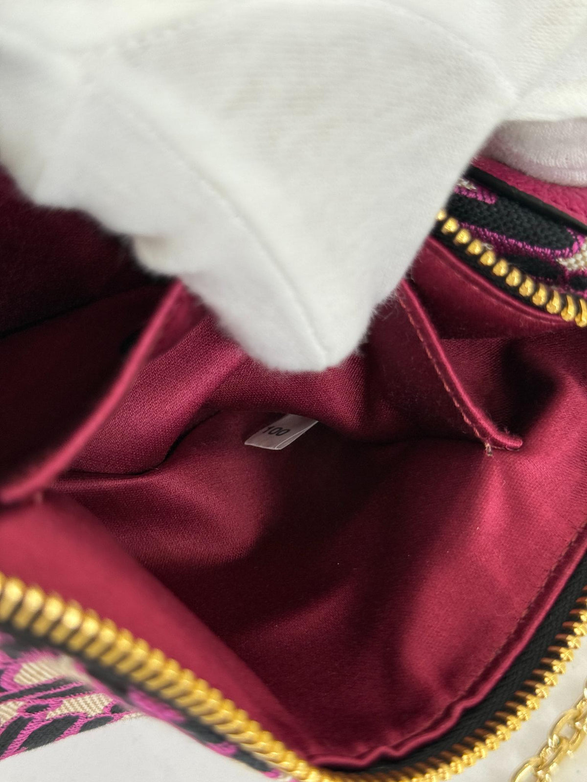 Miu Miu Pink Monogram Jacquard Madras Pochette