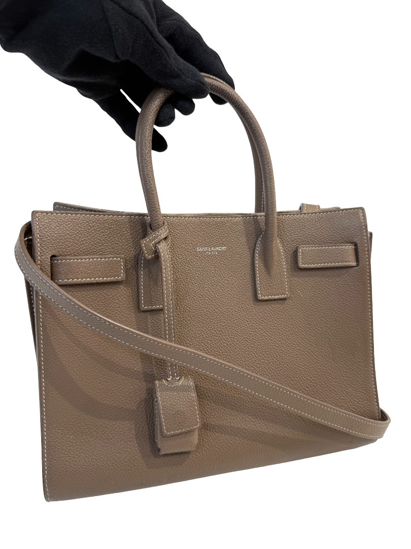 Saint Laurent Baby Sac De Jour Taupe Grained Leather