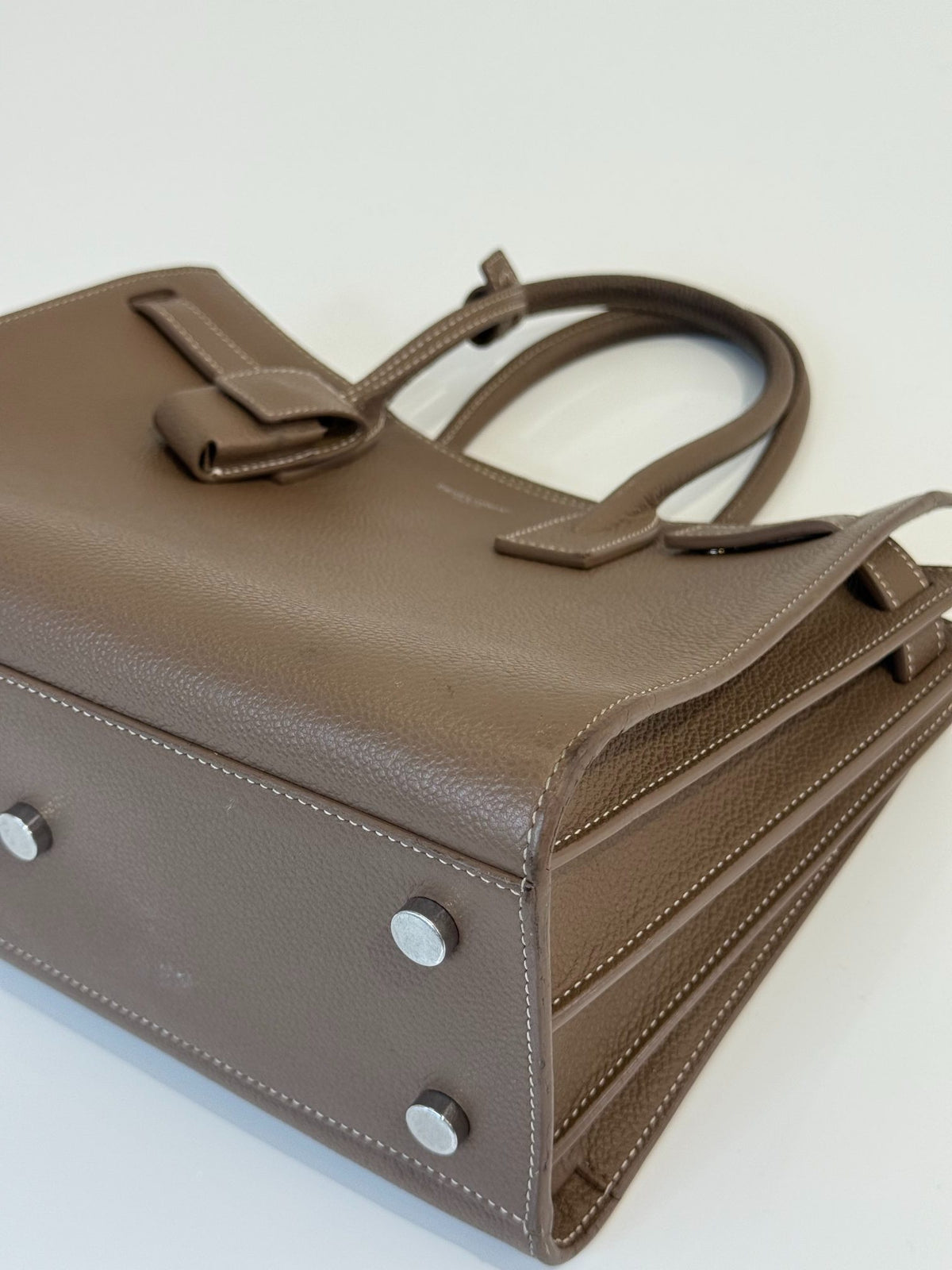 Saint Laurent Baby Sac De Jour Taupe Grained Leather