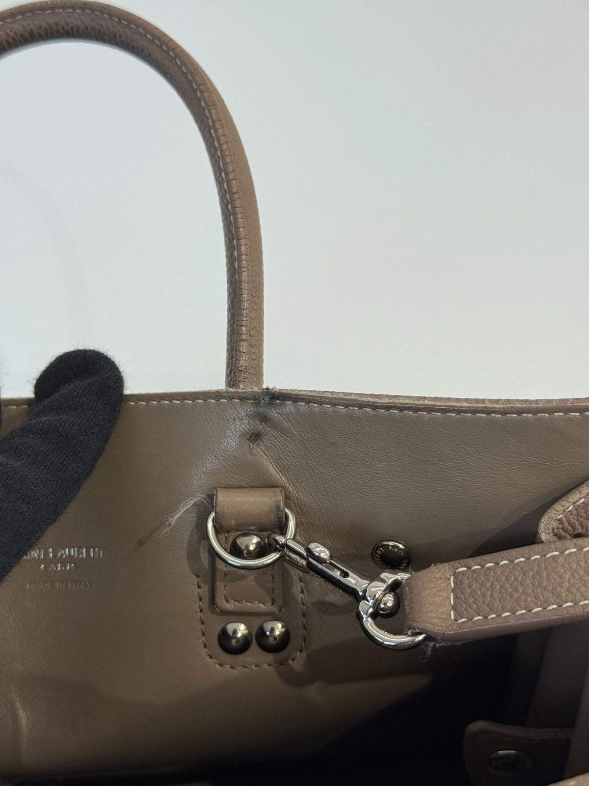 Saint Laurent Baby Sac De Jour Taupe Grained Leather