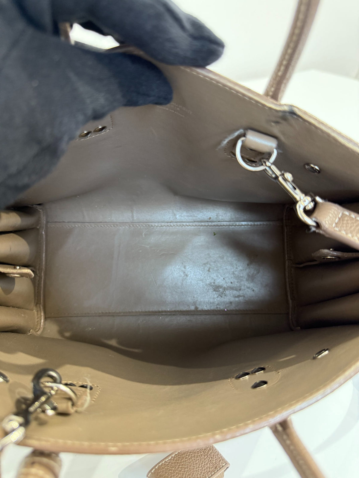 Saint Laurent Baby Sac De Jour Taupe Grained Leather