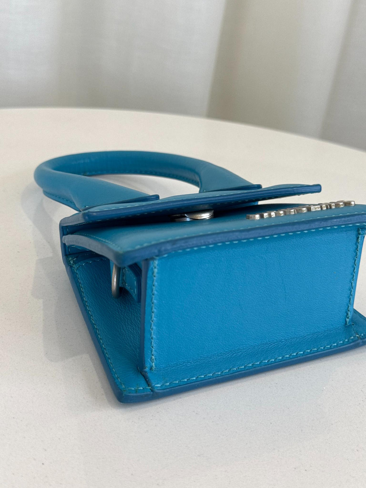 Jacquemus Le Chiquito Mini Turquoise Metallic Strap