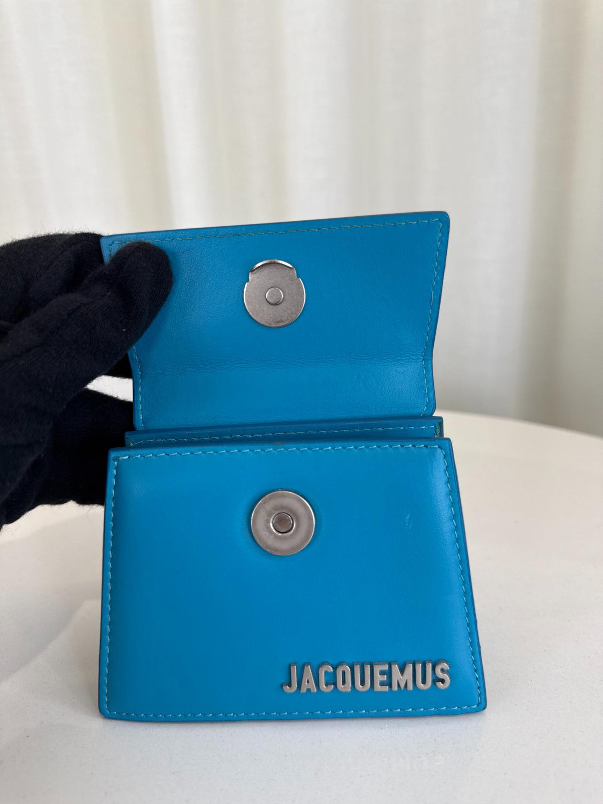 Jacquemus Le Chiquito Mini Turquoise Metallic Strap