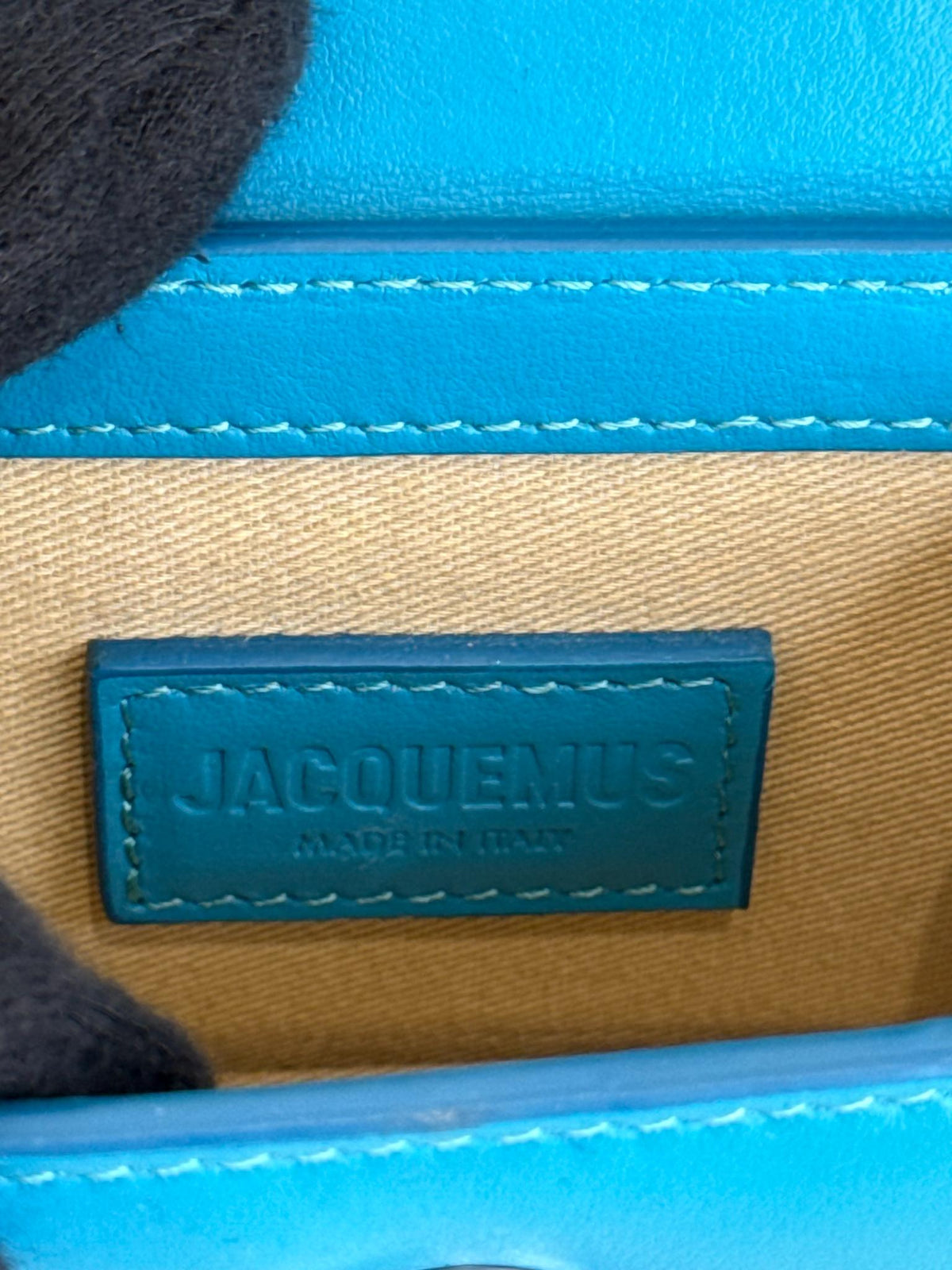 Jacquemus Le Chiquito Mini Turquoise Metallic Strap