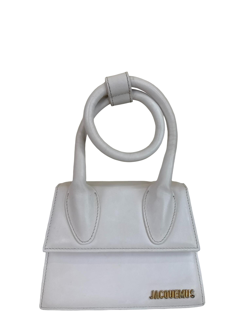Jacquemus Le Chiquito Noeud Coiled White Leather Handbag