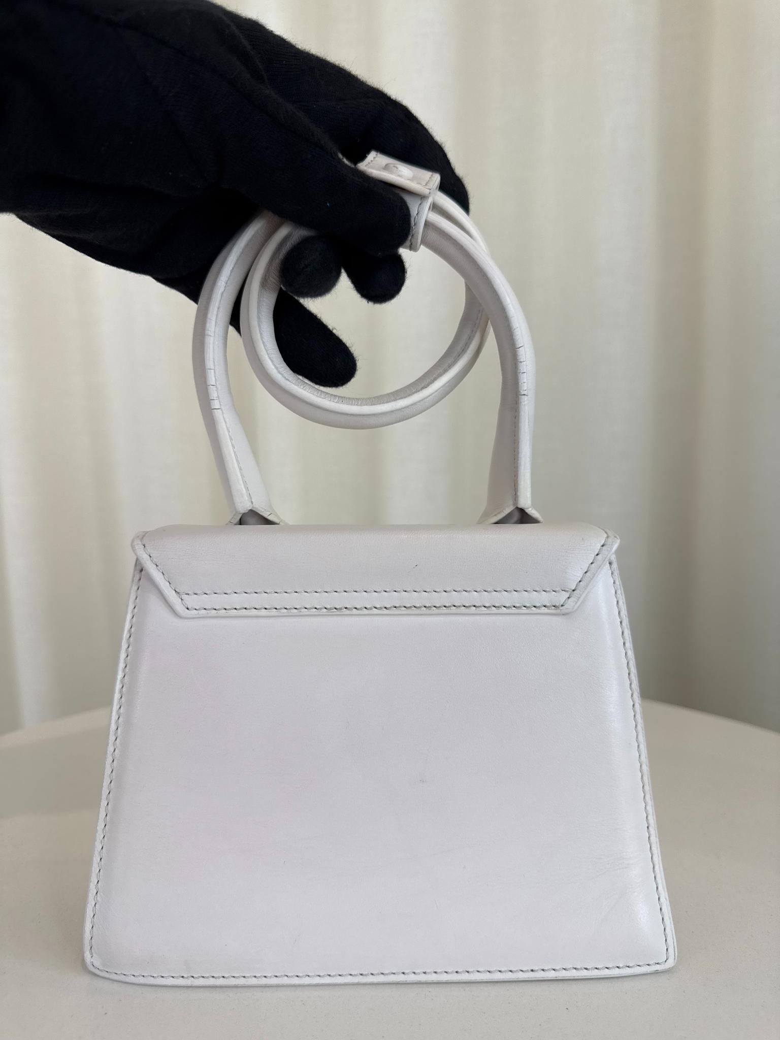 Jacquemus Le Chiquito Noeud Coiled White Leather Handbag