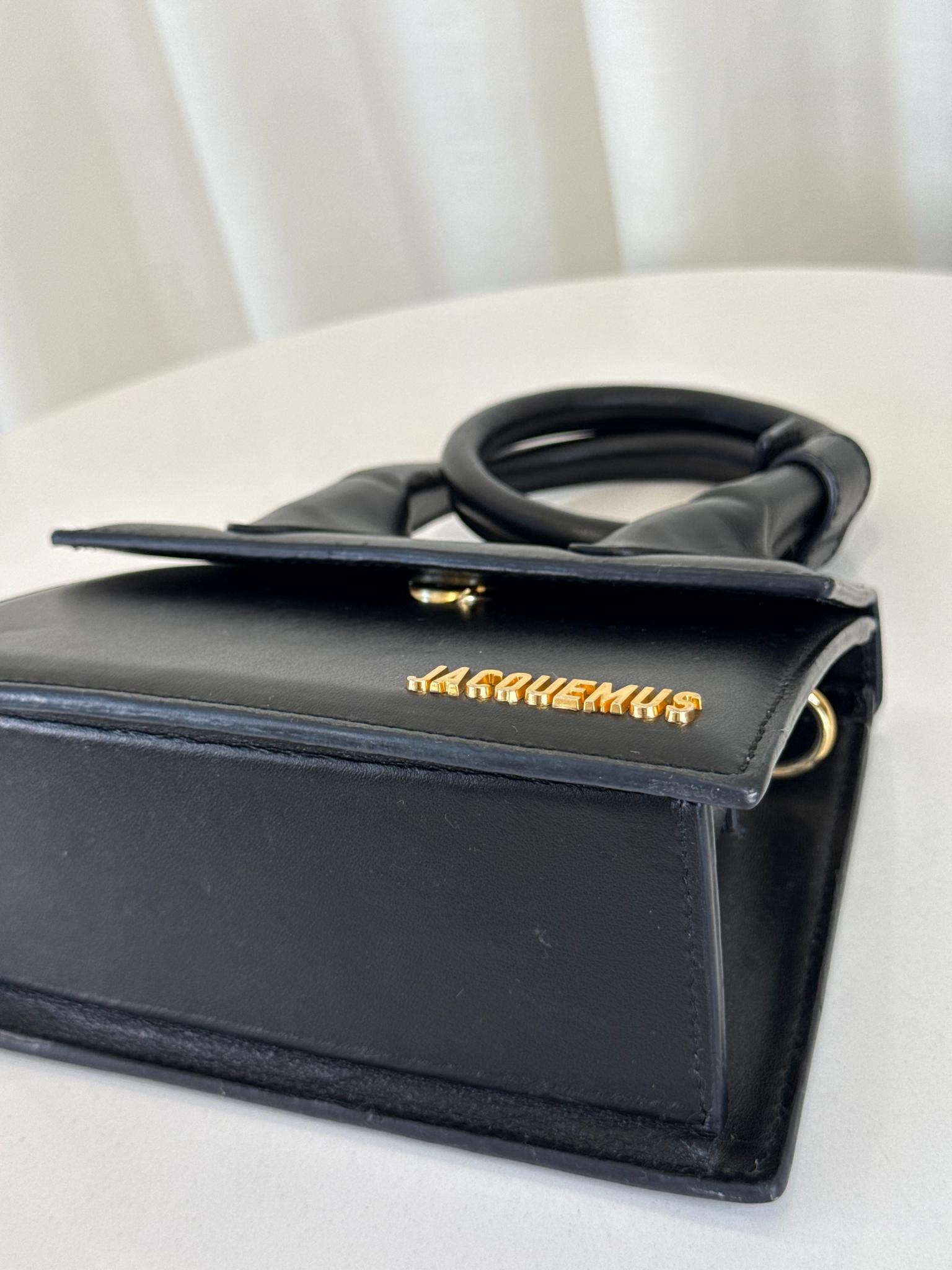 Jacquemus Le Chiquito Noeud Coiled Black Leather Handbag