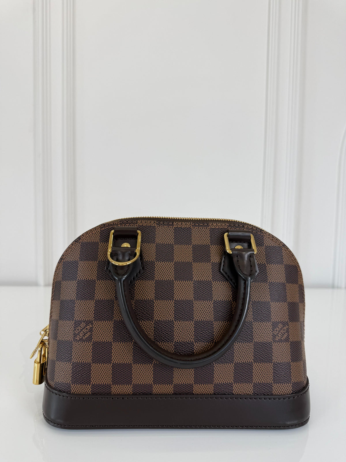Louis Vuitton Alma BB Damier Ebene Canvas with H.B Initials