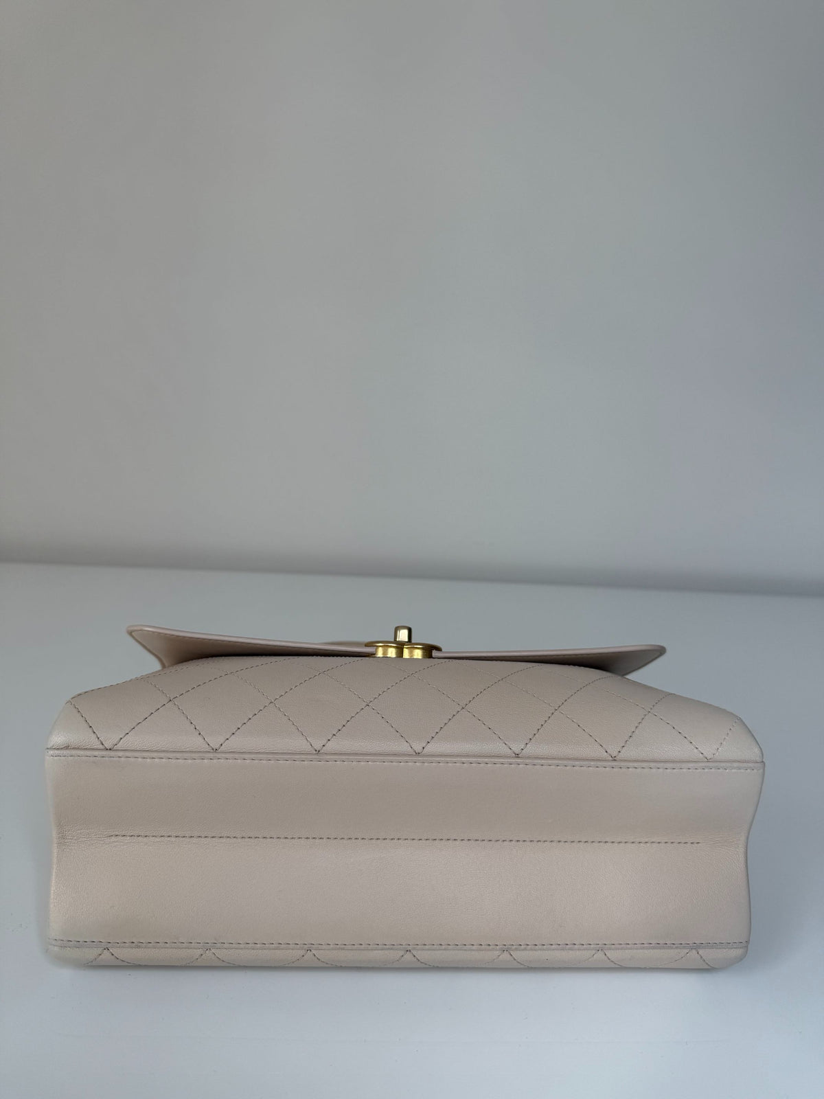 Chanel Coco Luxe Beige Quilted Calfskin Flap Bag