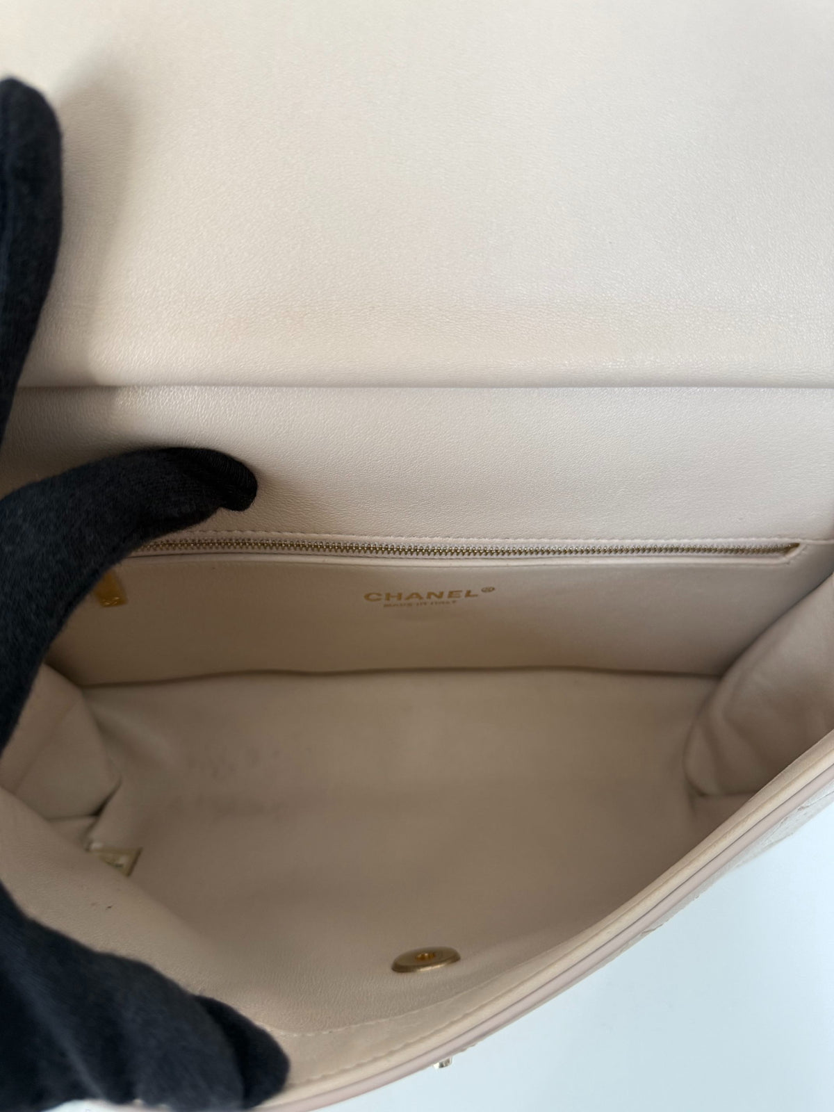 Chanel Coco Luxe Beige Quilted Calfskin Flap Bag