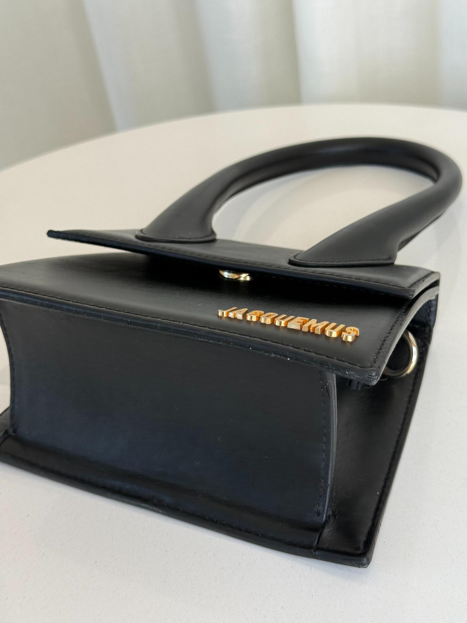 Jacquemus Le Chiquito Medium Black Leather Handbag