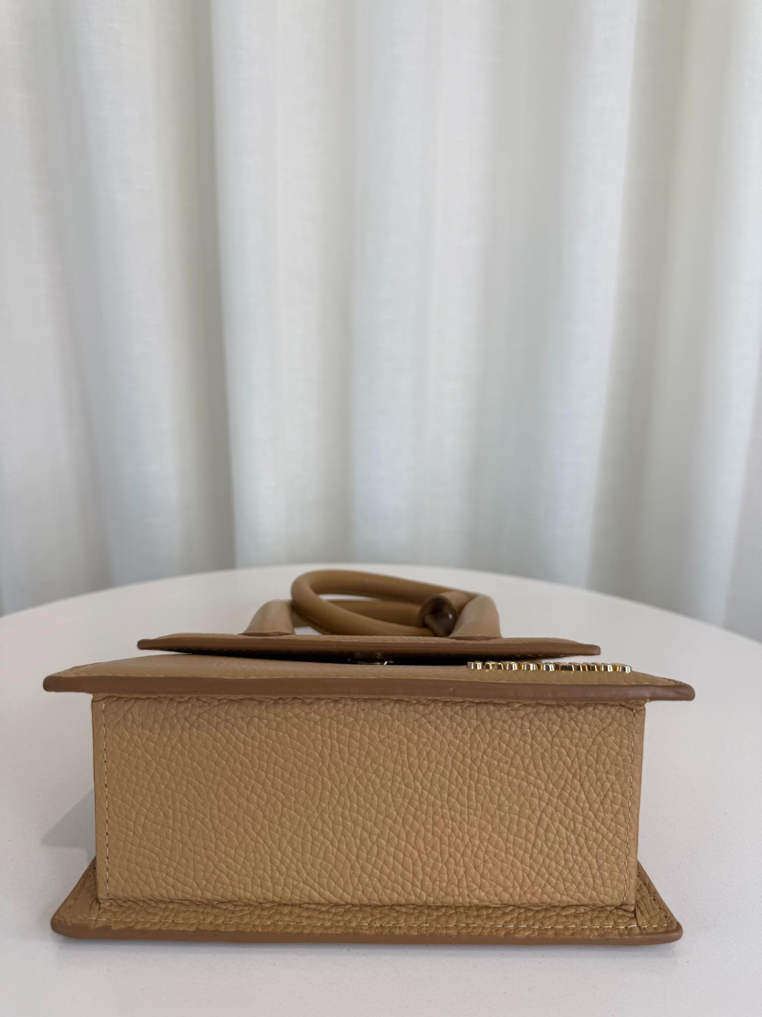 Jacquemus Le Chiquito Noeud Coiled Camel Leather Handbag