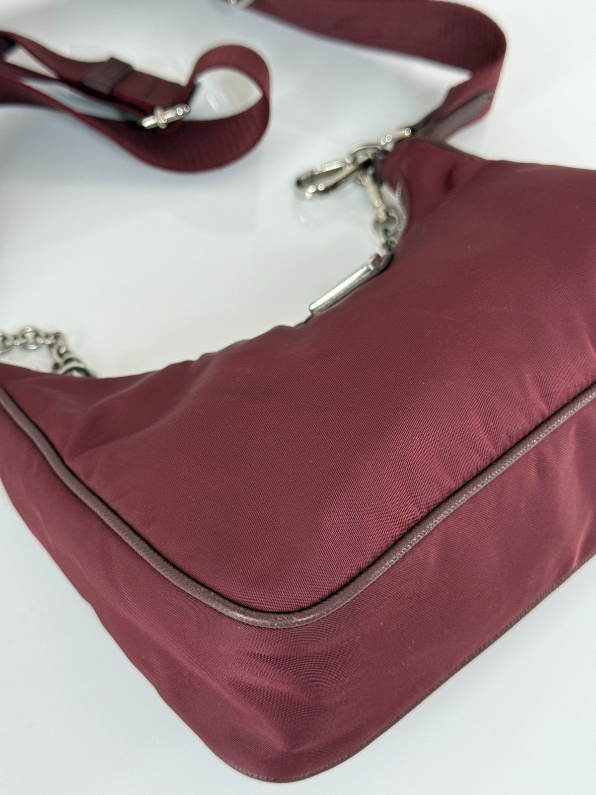 Prada Re-Edition 2005 Re-Nylon Burgundy Crossbody Bag