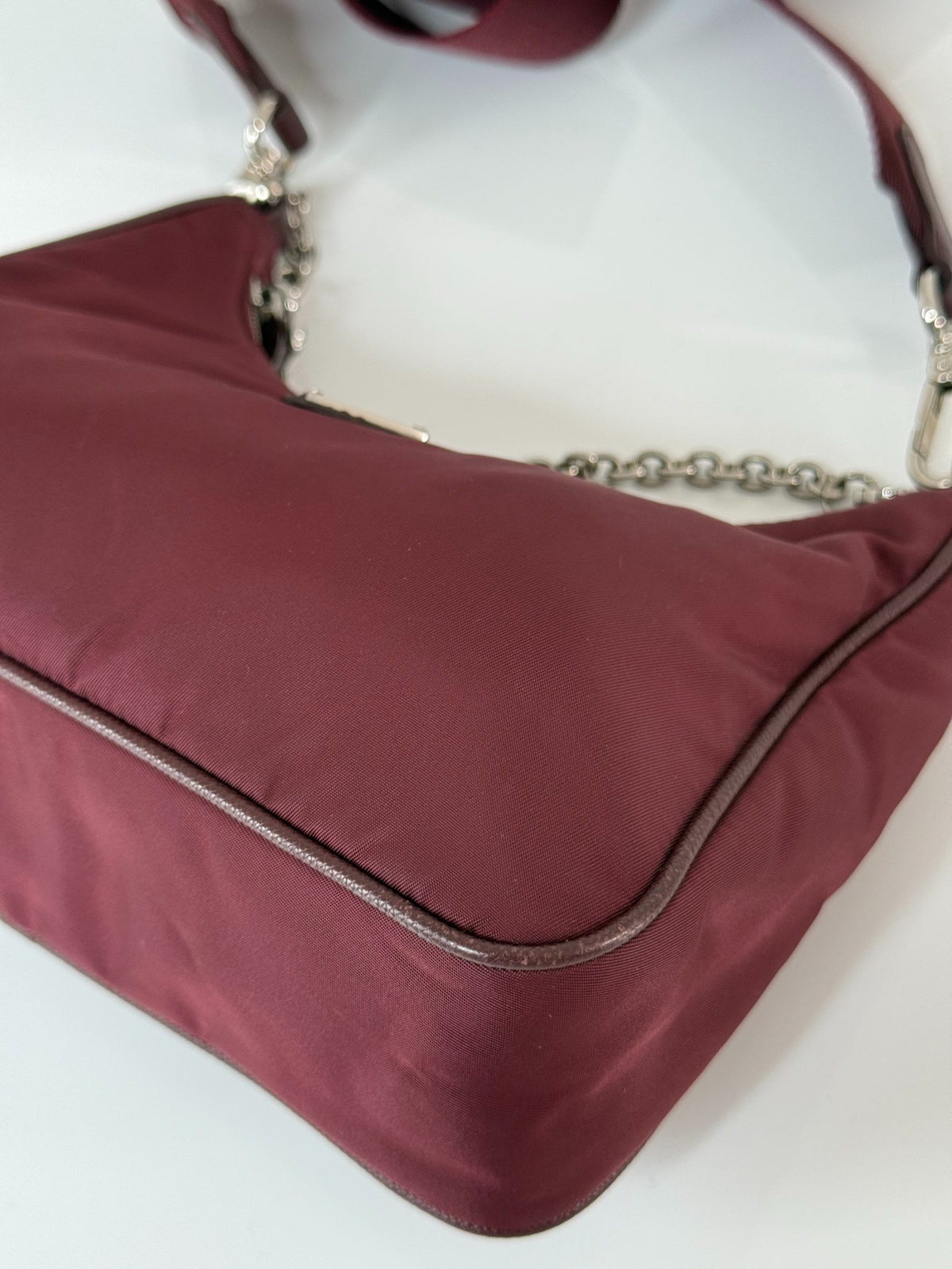 Prada Re-Edition 2005 Re-Nylon Burgundy Crossbody Bag