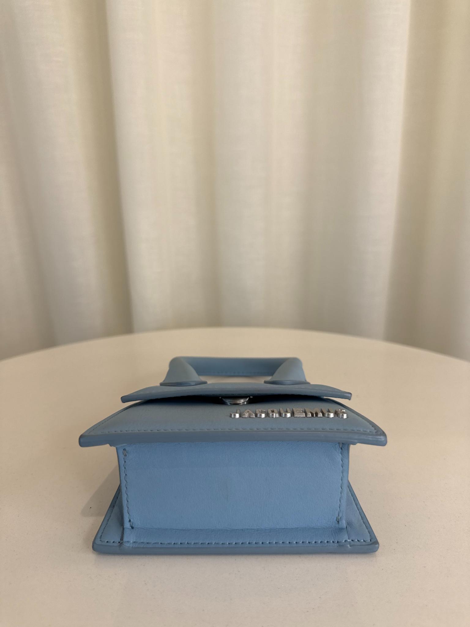 Jacquemus Le Chiquito Mini Light Blue Leather Bag