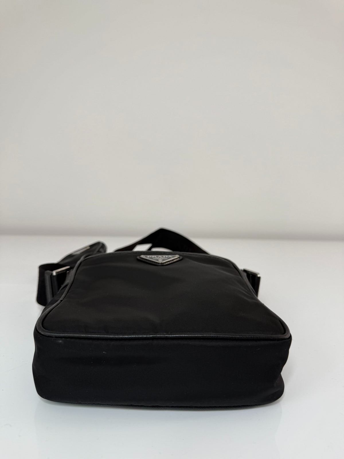 Prada Men's Re-Nylon/Saffiano Black Crossbody Bag