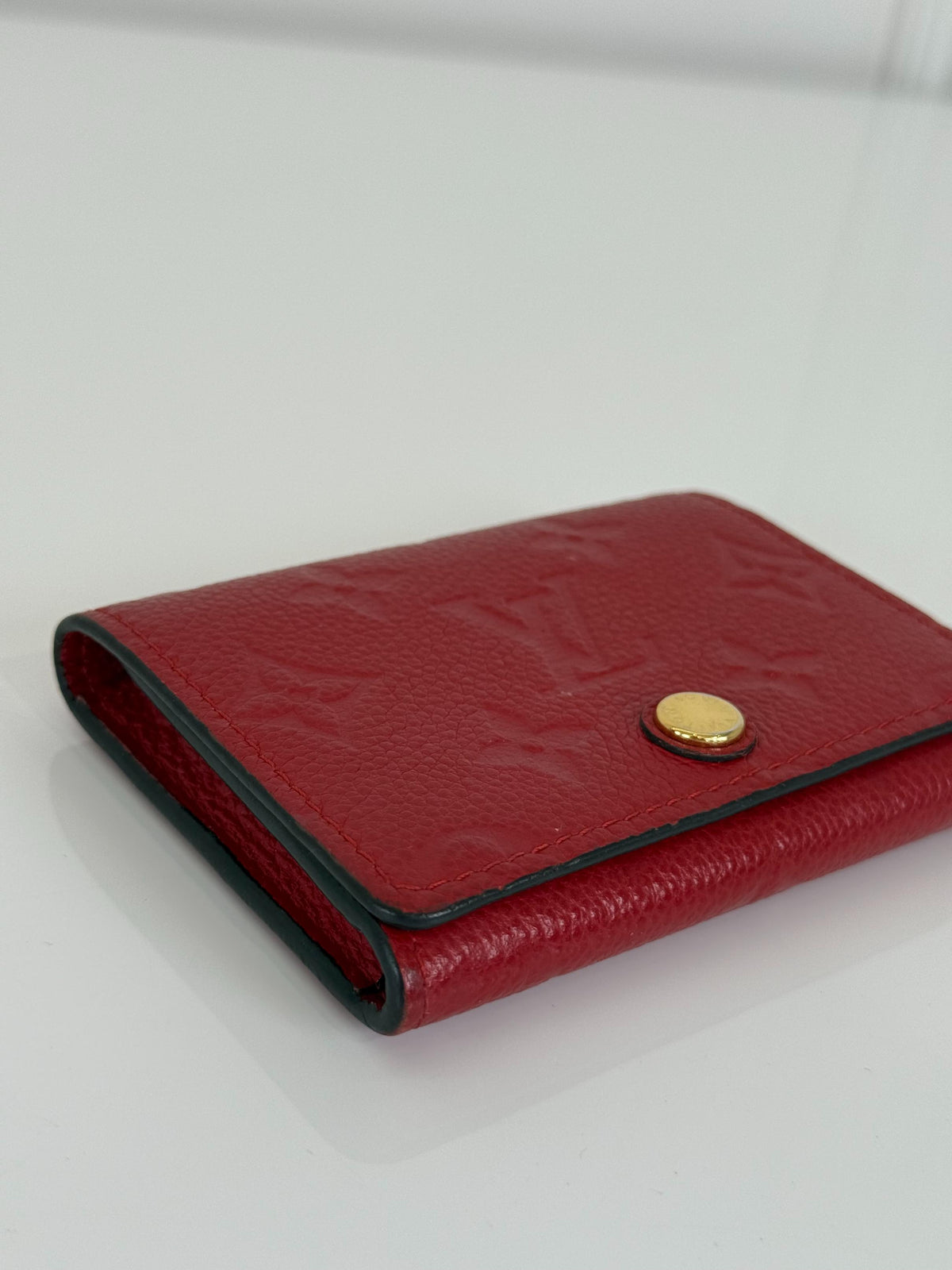 Louis Vuitton Business Card Holder Cherry Monogram Empreinte Leather