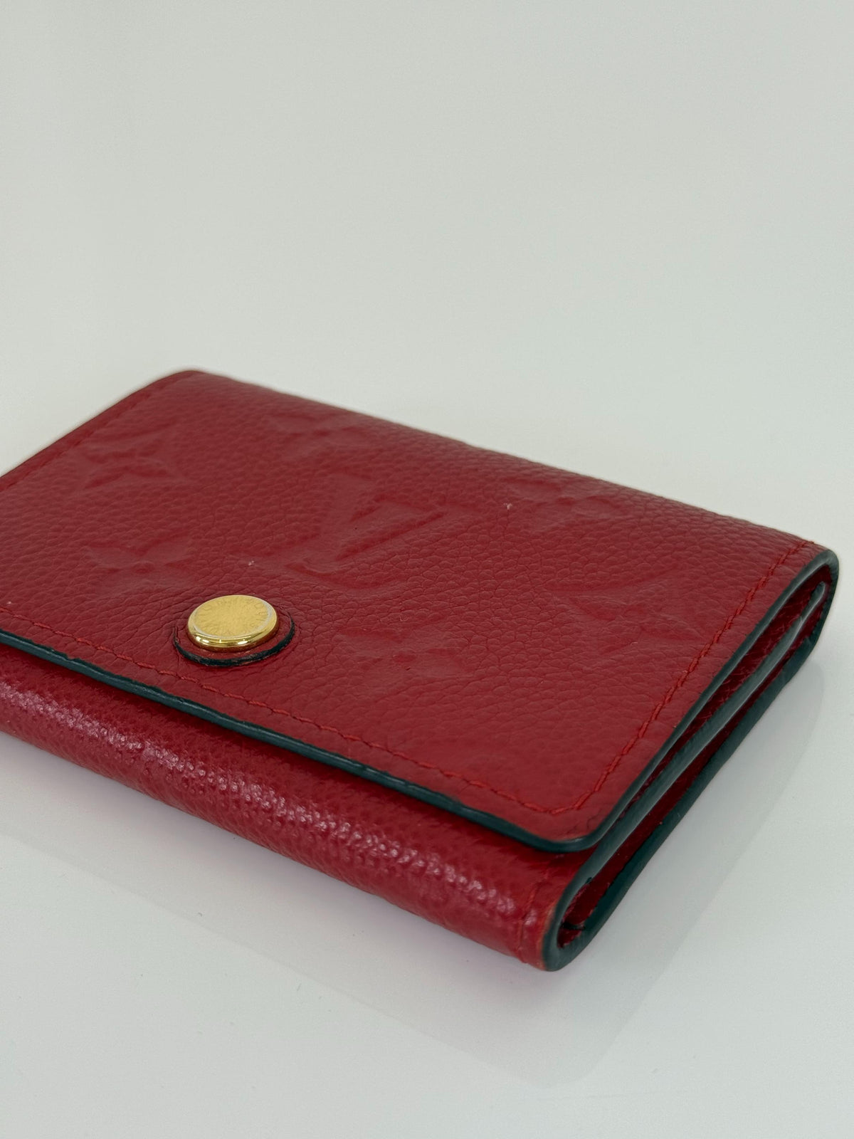 Louis Vuitton Business Card Holder Cherry Monogram Empreinte Leather