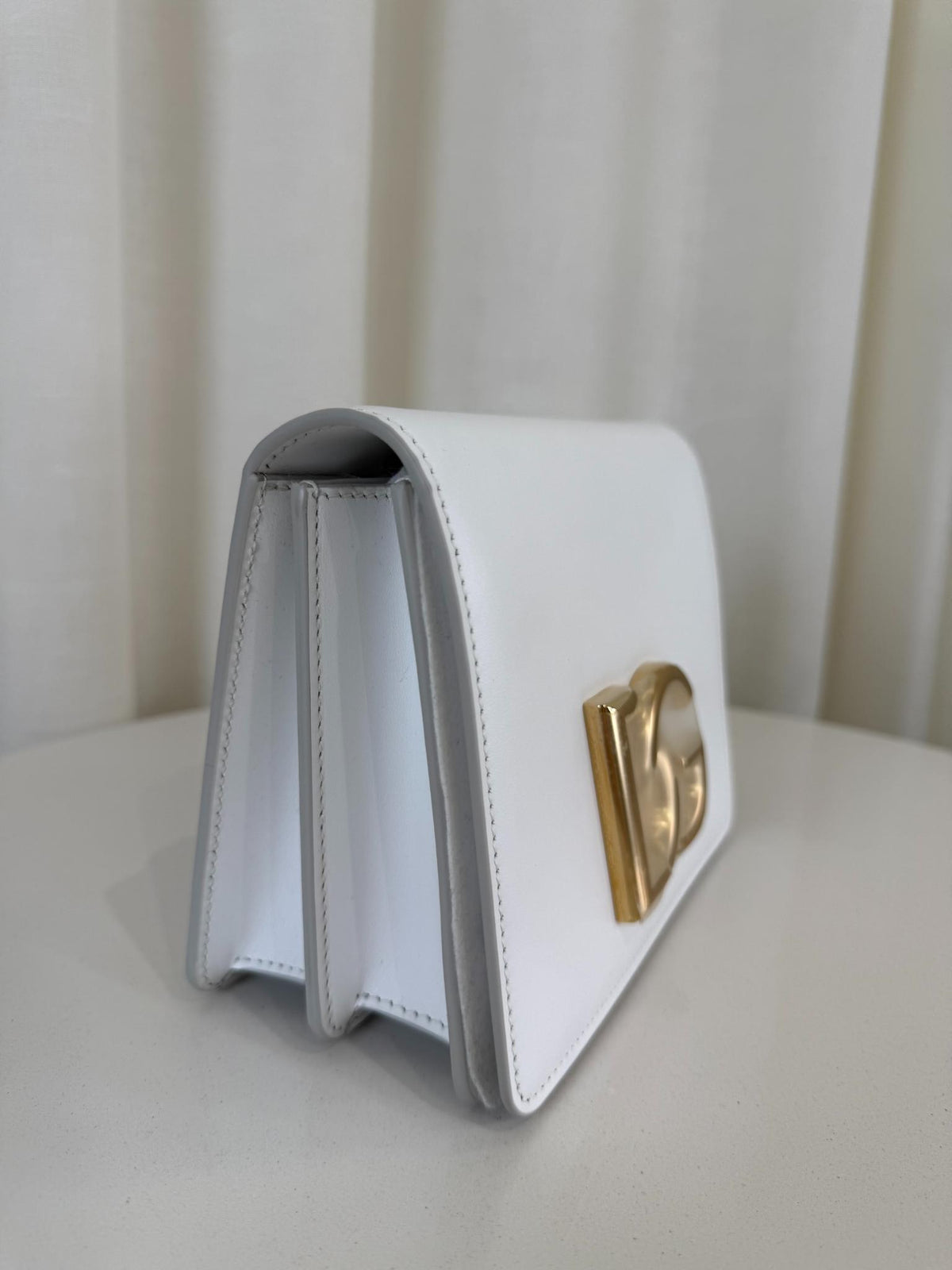 Dolce Gabbana 3.5 White Leather Crossbody Bag
