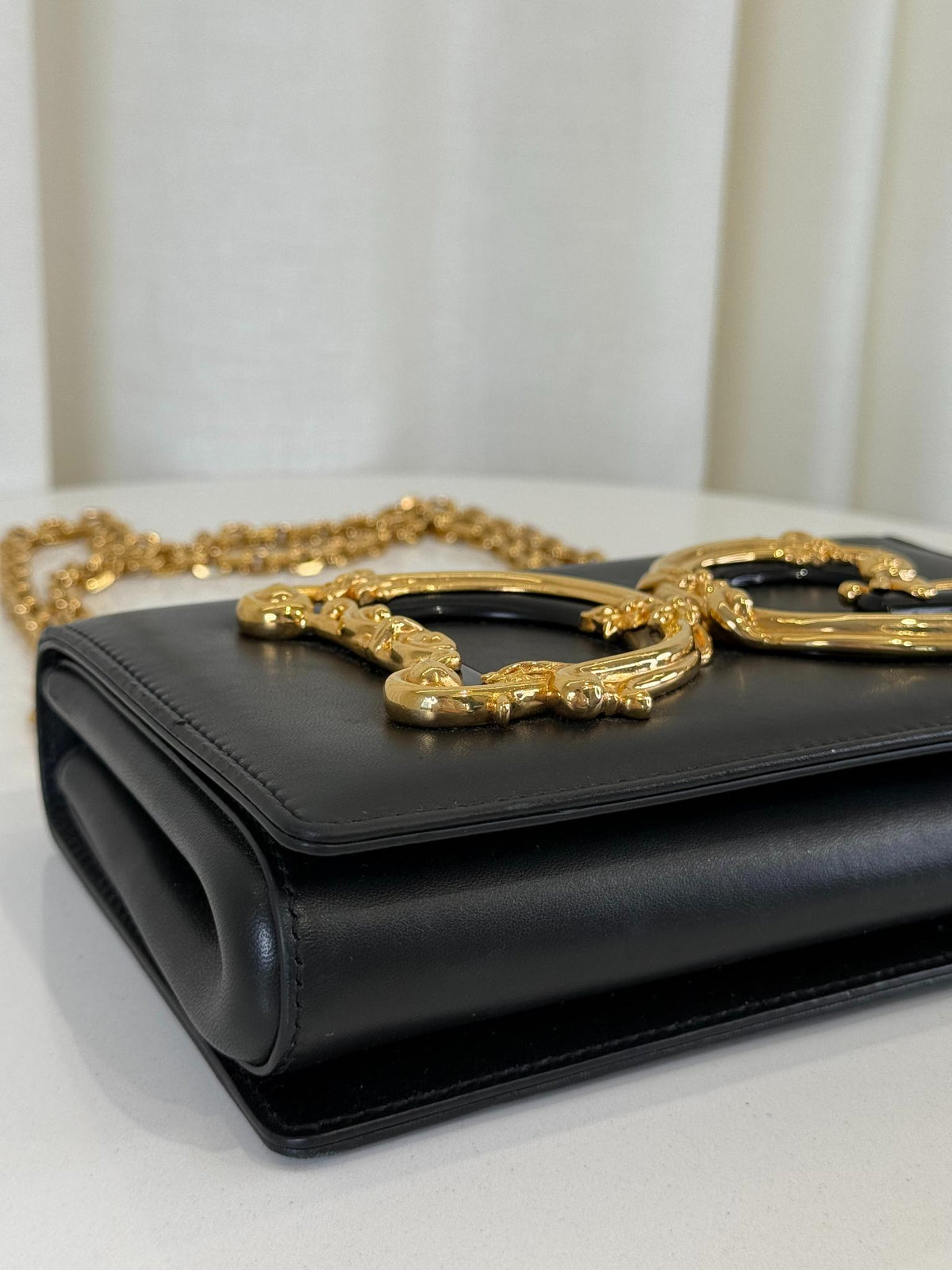 Dolce Gabbana DG Girls Black Calfskin Leather Shoulder Bag