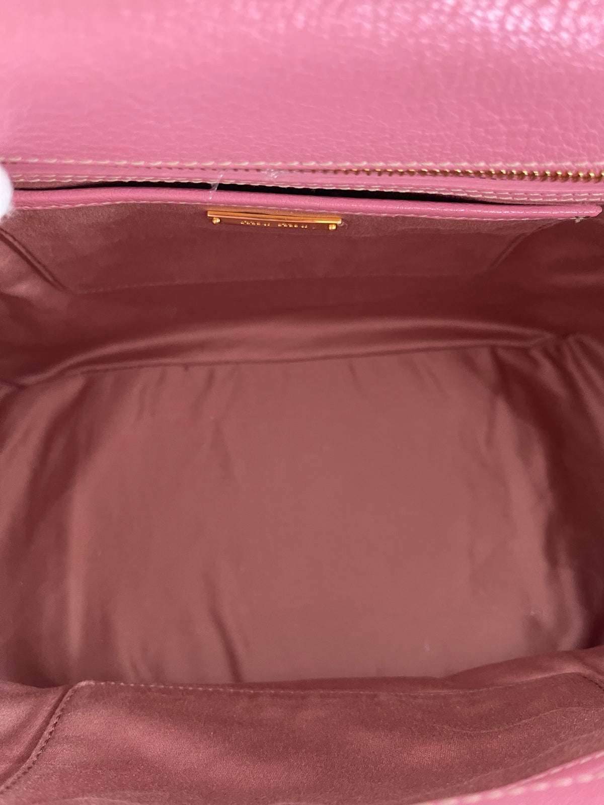 Miu Miu Madras Pink Leather Top Handle Bag