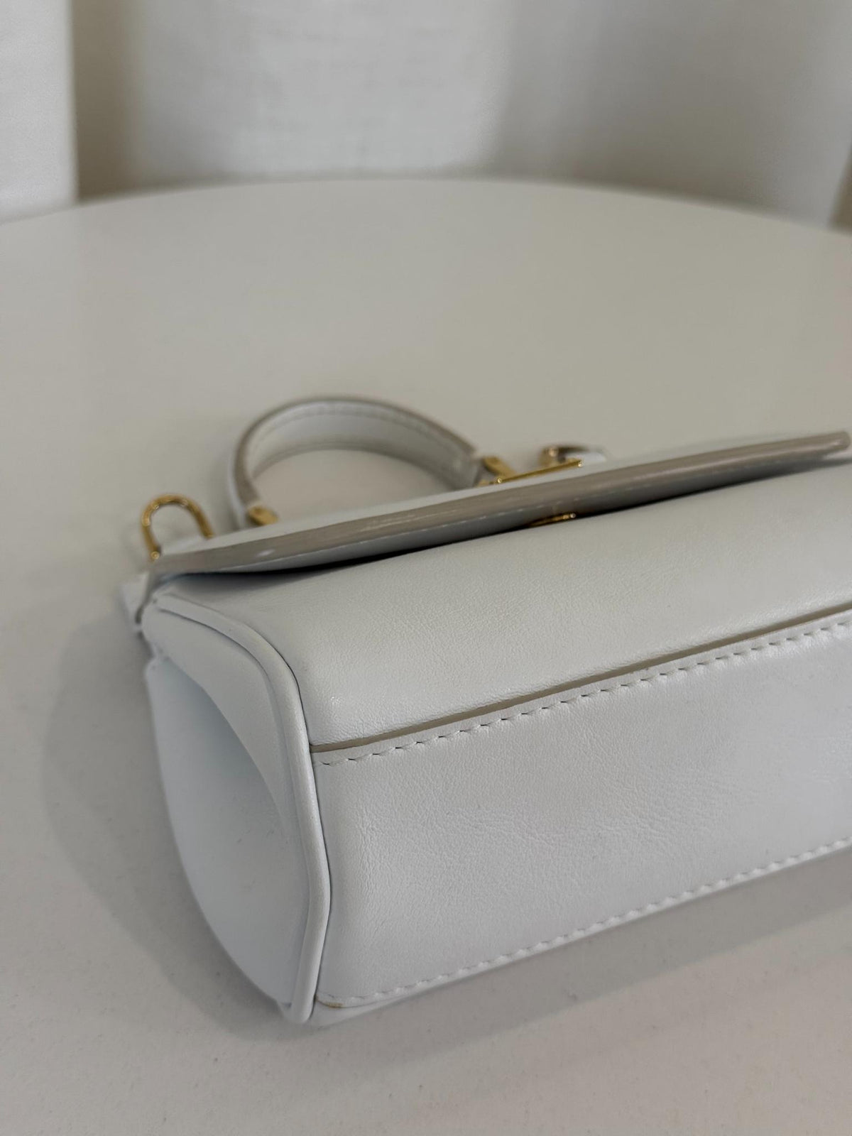 Dolce Gabbana Mini Miss Sicily White Smooth Leather