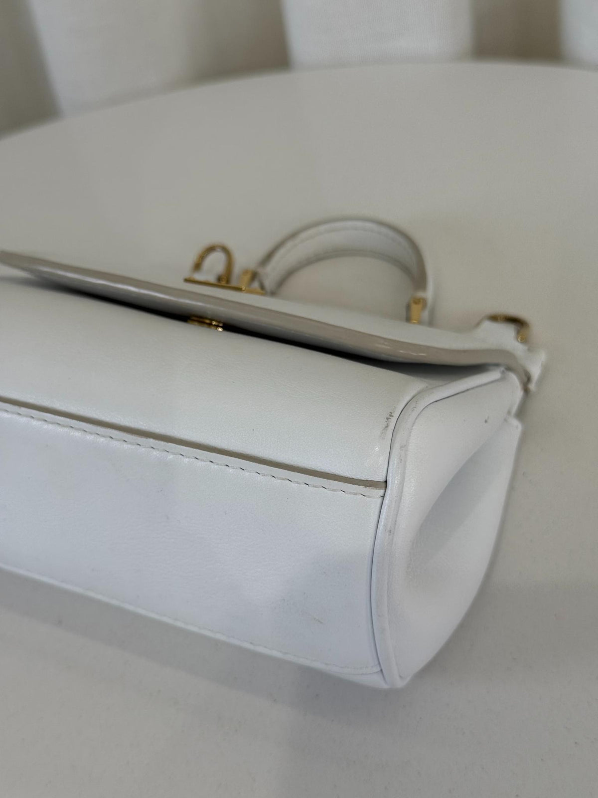 Dolce Gabbana Mini Miss Sicily White Smooth Leather