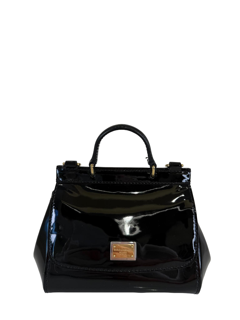 Dolce Gabbana Miss Sicily Kids Black Patent Leather