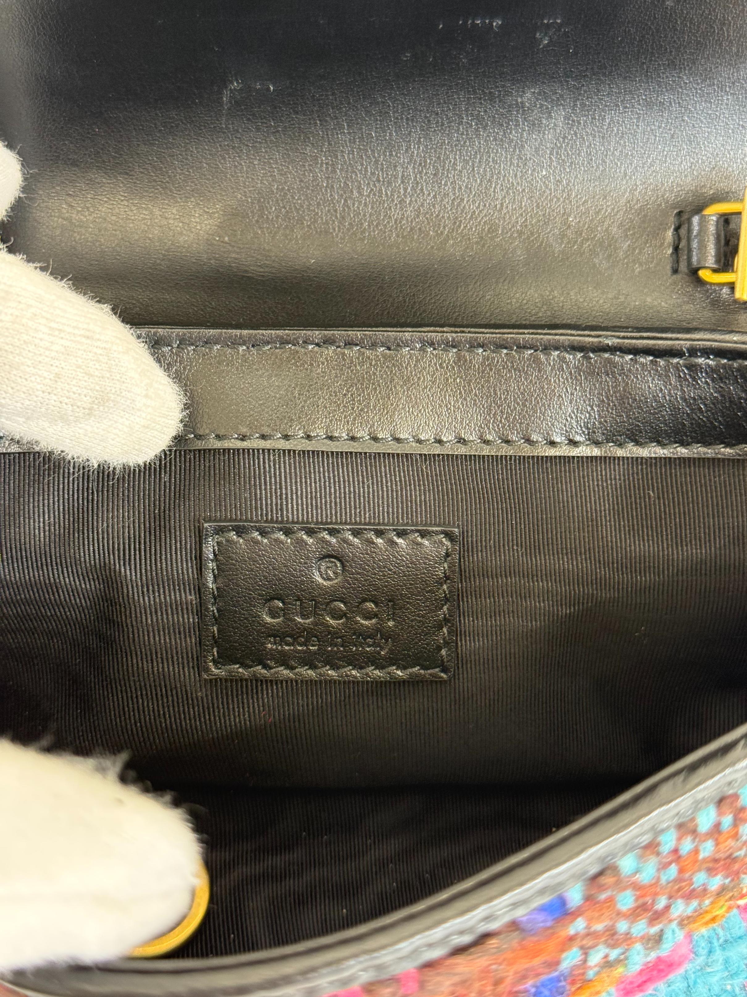 Gucci GG Marmont Super Mini Tweed Calfskin Spicy Check Multicolor