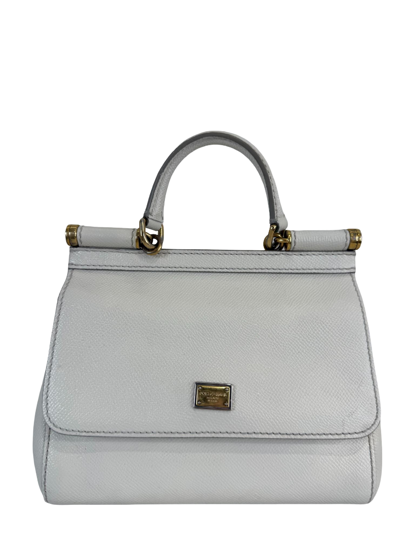 Dolce Gabbana Small Miss Sicily Ivory Dauphine Top Handle
