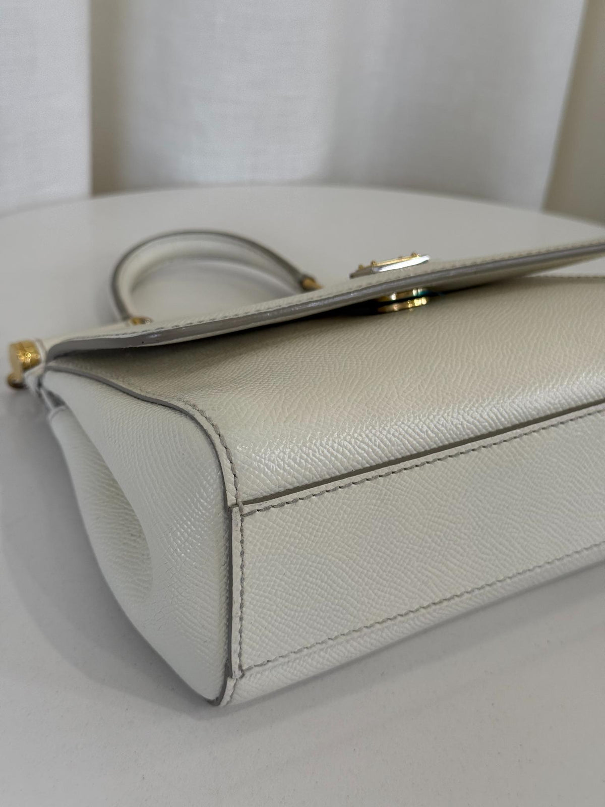 Dolce Gabbana Small Miss Sicily Ivory Dauphine Top Handle