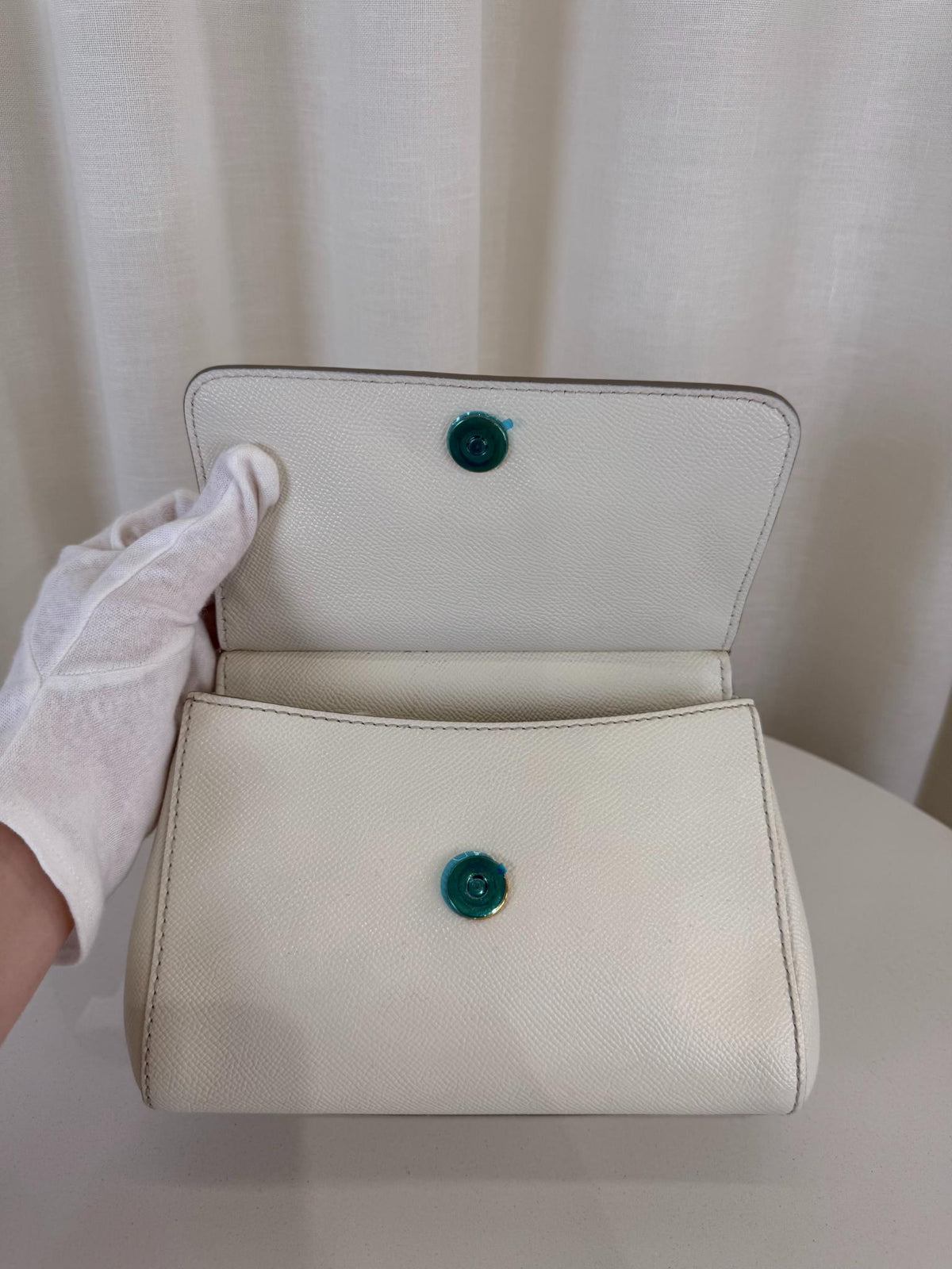 Dolce Gabbana Small Miss Sicily Ivory Dauphine Top Handle