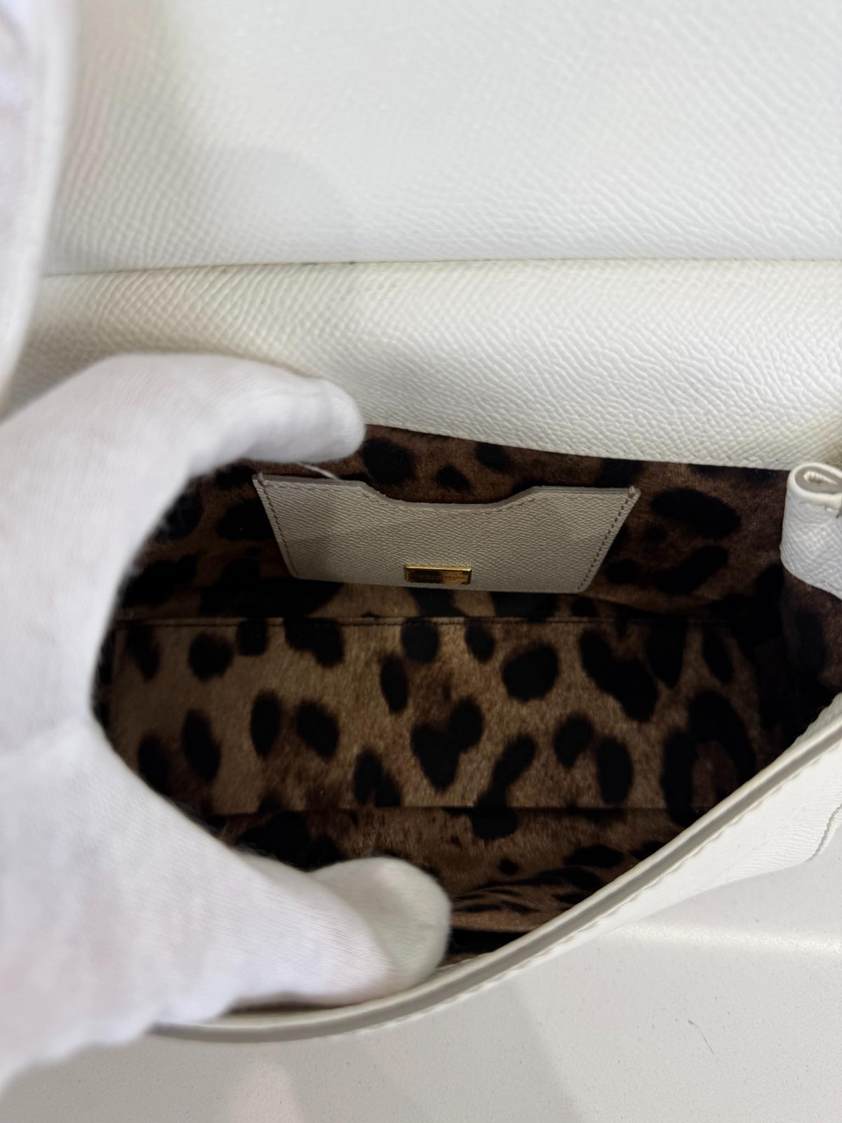 Dolce Gabbana Small Miss Sicily Ivory Dauphine Top Handle