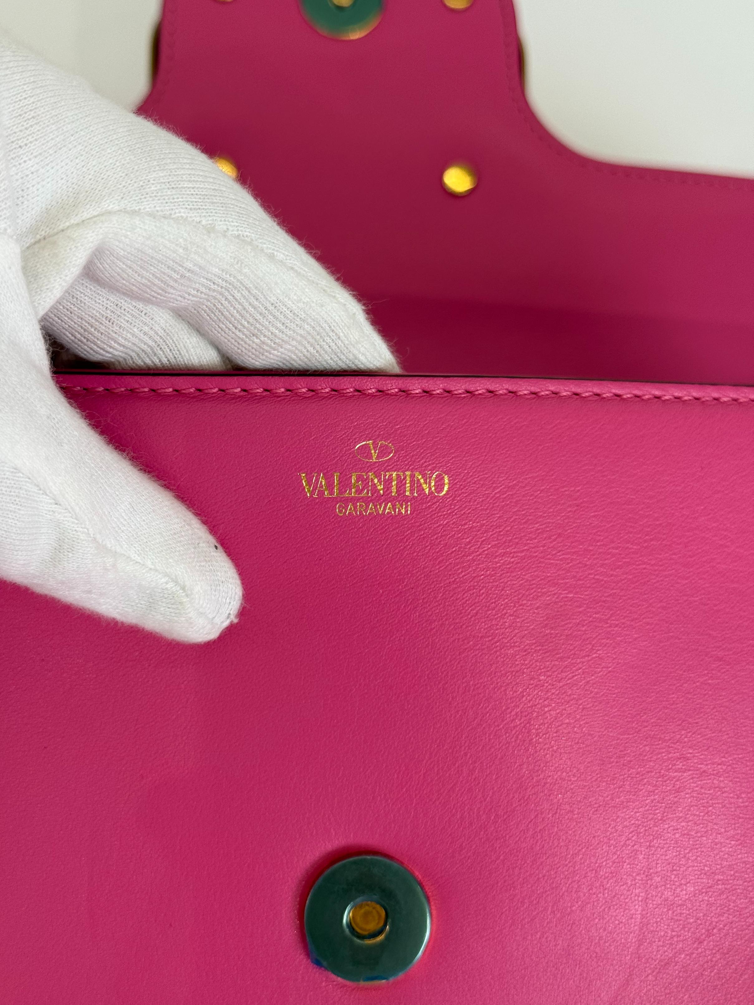 Valentino Garavani Locò Pink Calfskin Vlogo Signature Shoulder Bag
