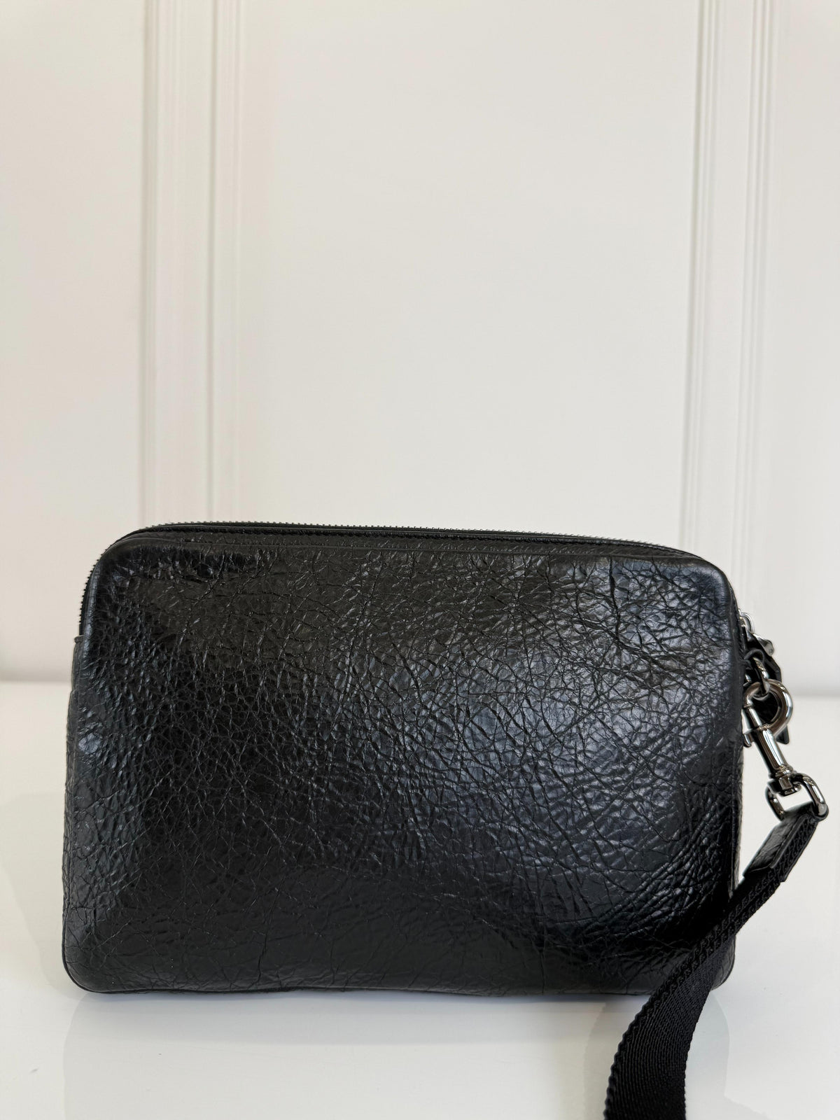 Valentino Garavani Rockstud Black Leather Wristlet Pouch