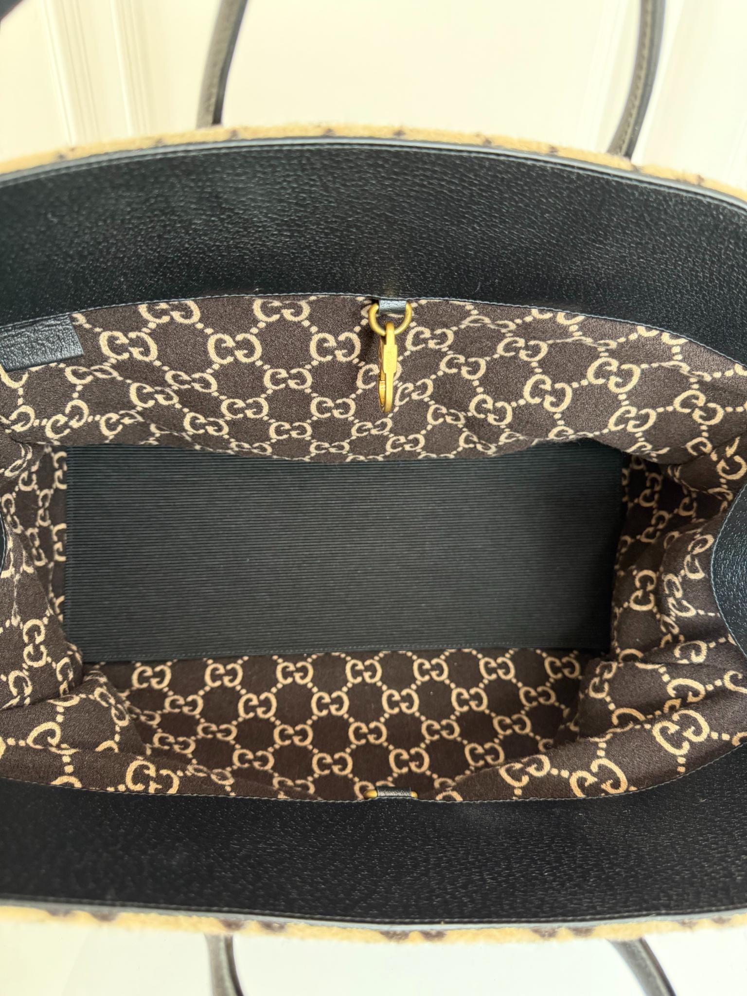 Gucci GG Wool Beige/Ebony Large Tote Bag