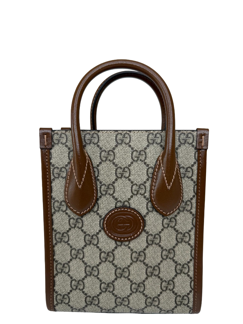 Gucci GG Supreme Monogram Mini Retro Interlocking G Tote Bag