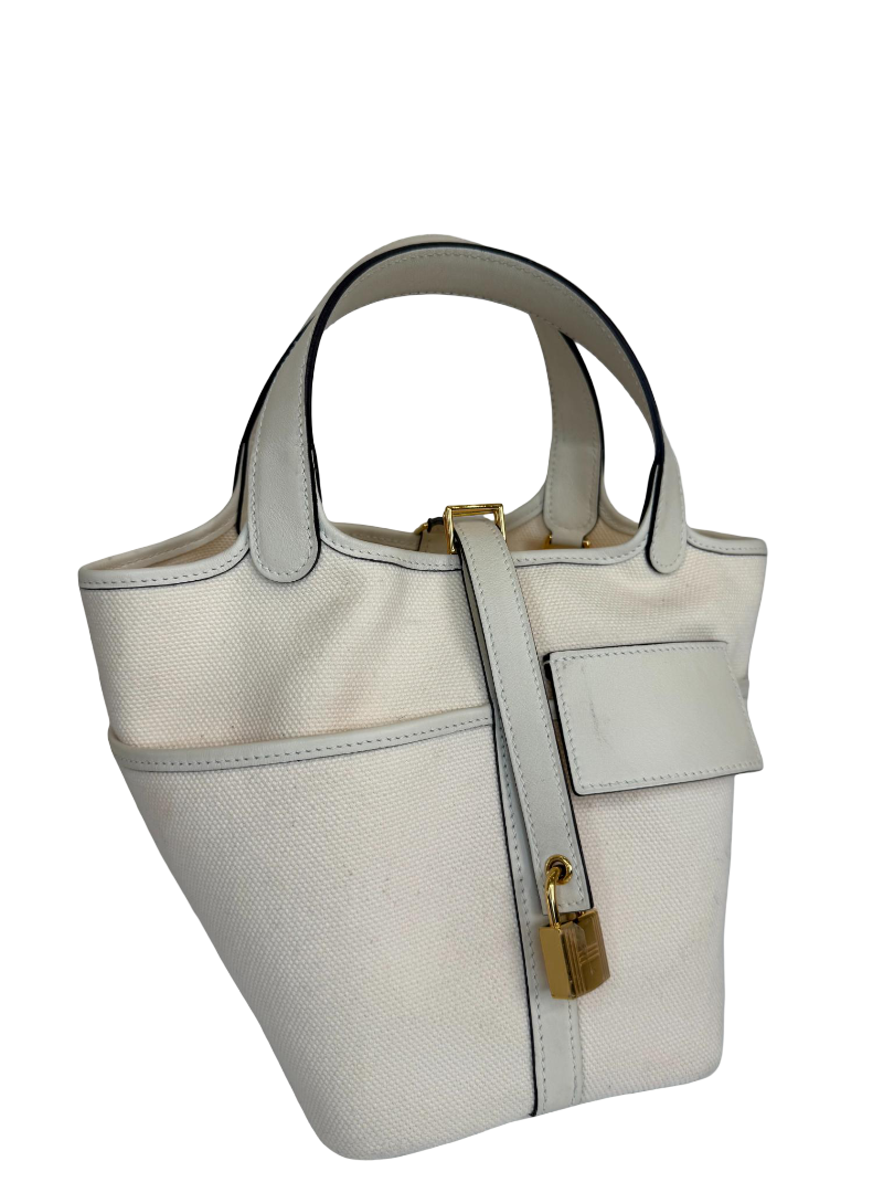 Hermès Rare Limited Cargo Picotin Lock 18 Nata Swift Toile Geoland