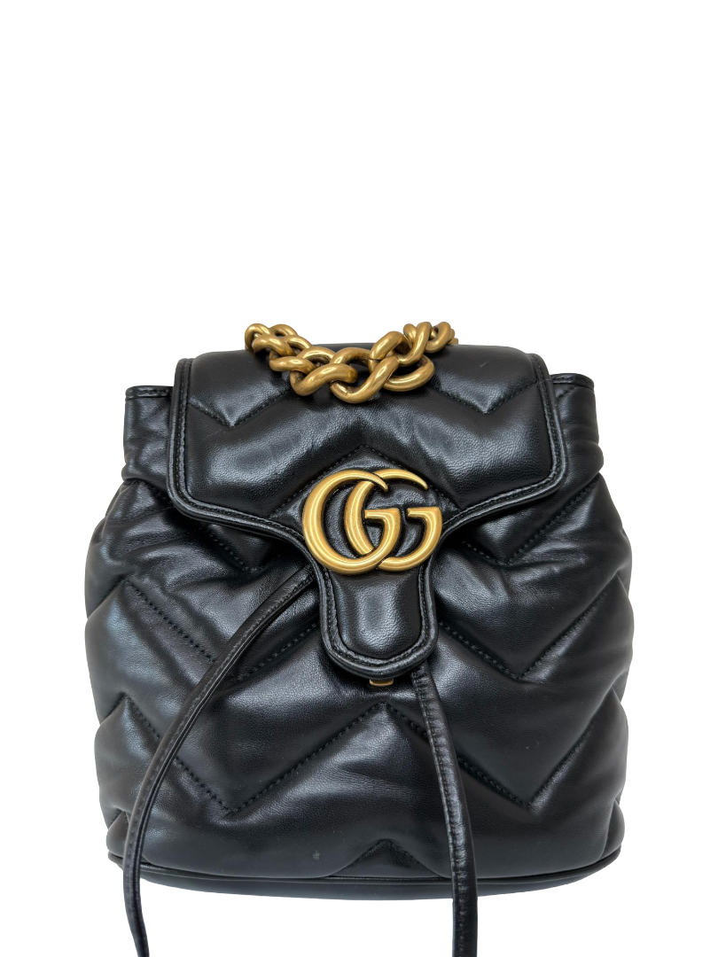 Gucci GG Marmont Black Matelasse Backpack