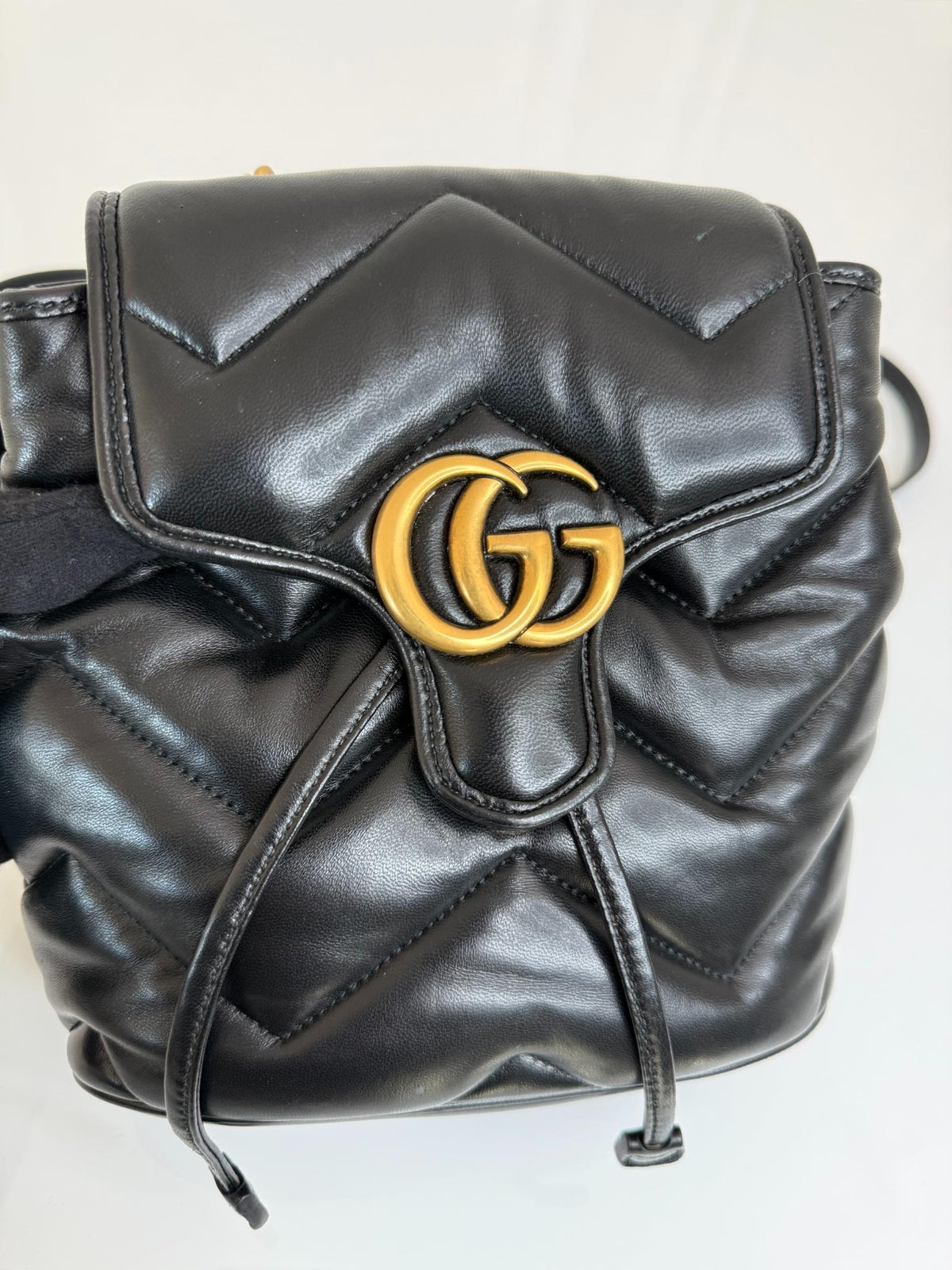 Gucci GG Marmont Black Matelasse Backpack