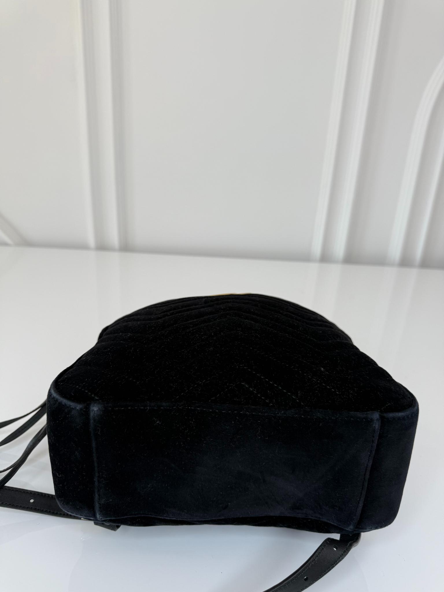 Gucci GG Marmont Matelasse Velvet Backpack