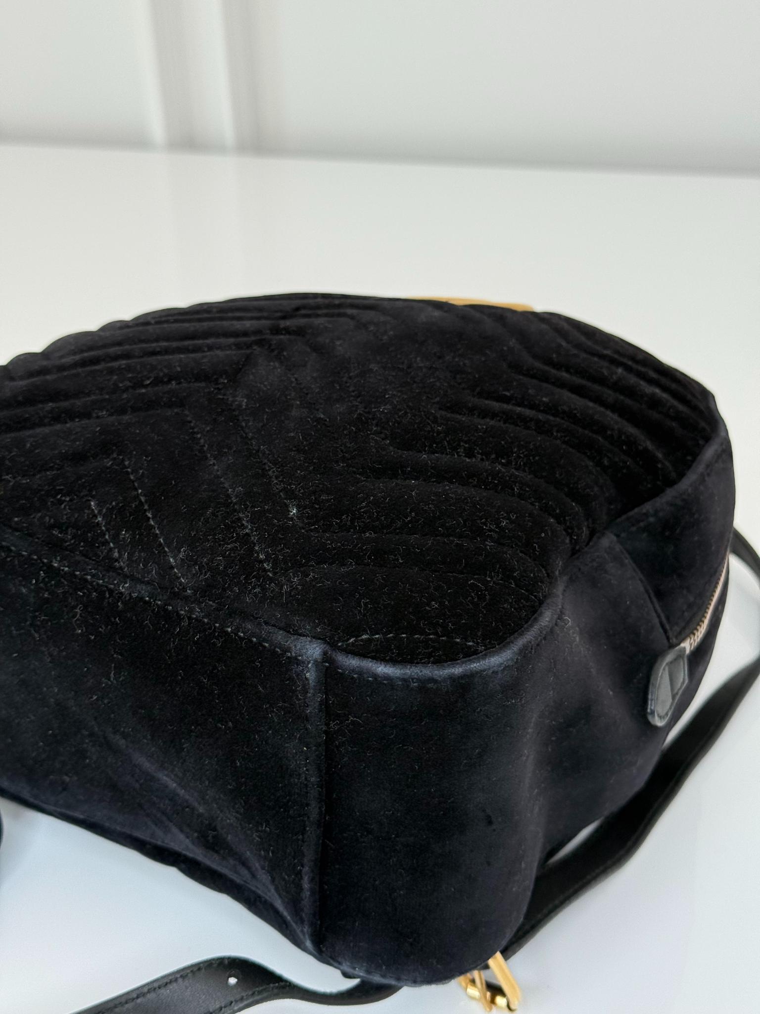 Gucci GG Marmont Matelasse Velvet Backpack