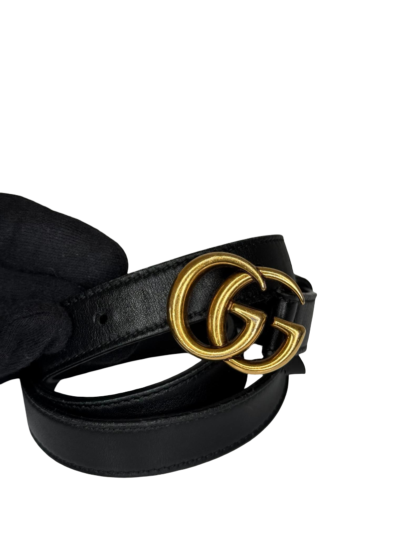 Gucci GG Marmont Thin Black Belt
