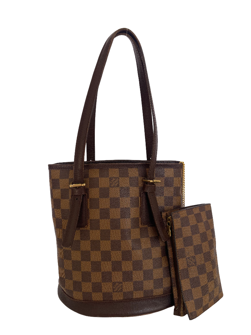 Louis Vuitton Bucket PM Damier Ebene with Pouch