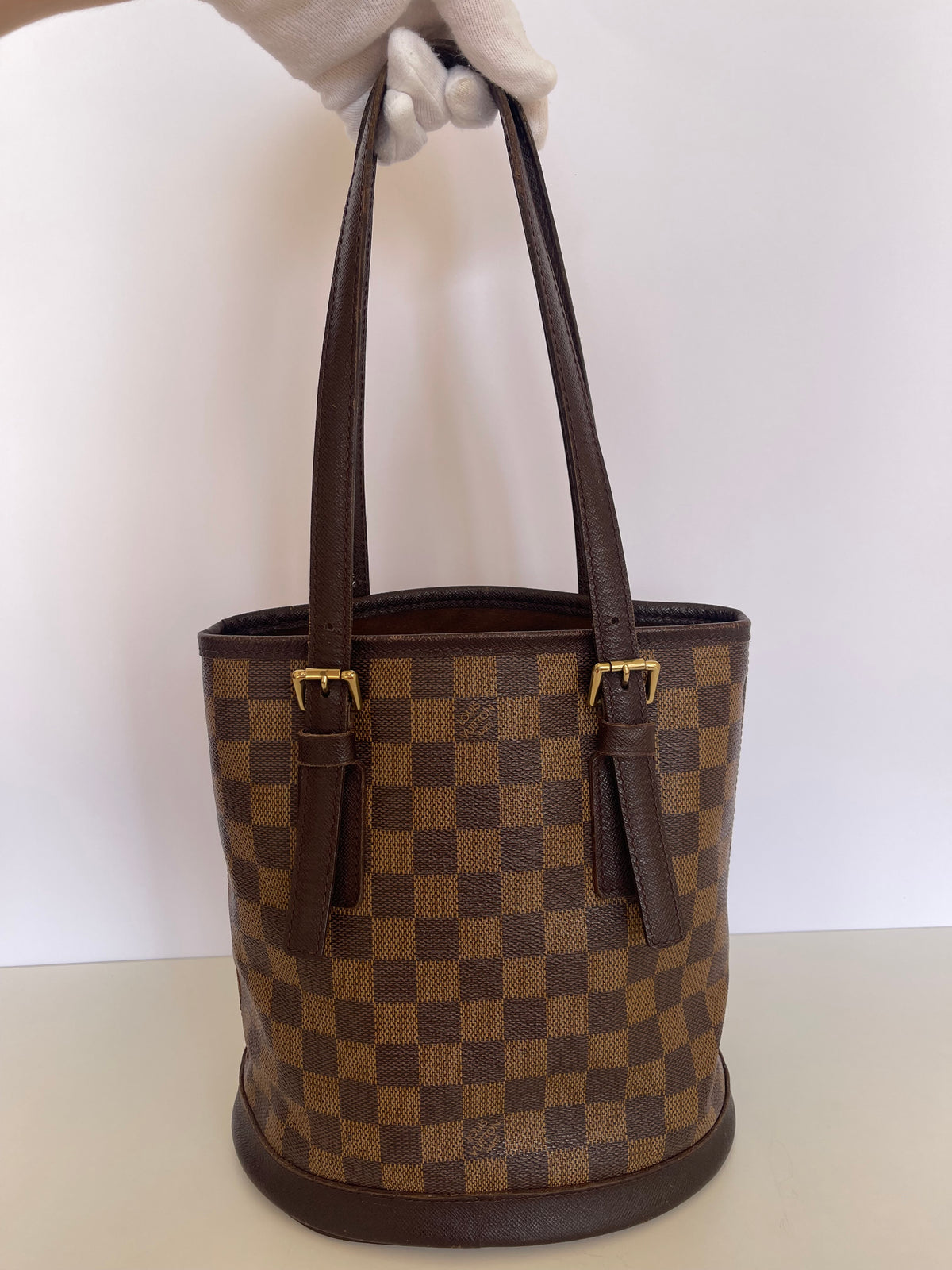 Louis Vuitton Bucket PM Damier Ebene with Pouch